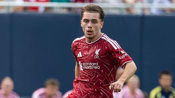 Kieran Morrison in action for Liverpool in a pre-season friendly with Leeds