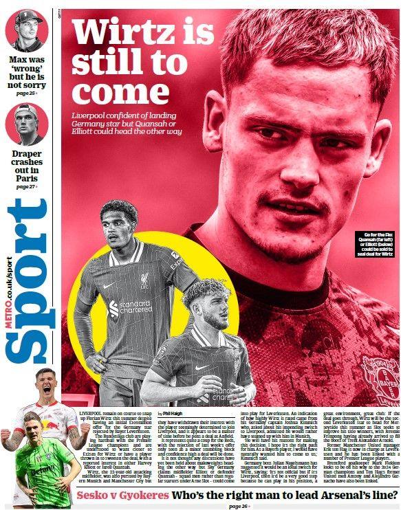 The back page of the Metro