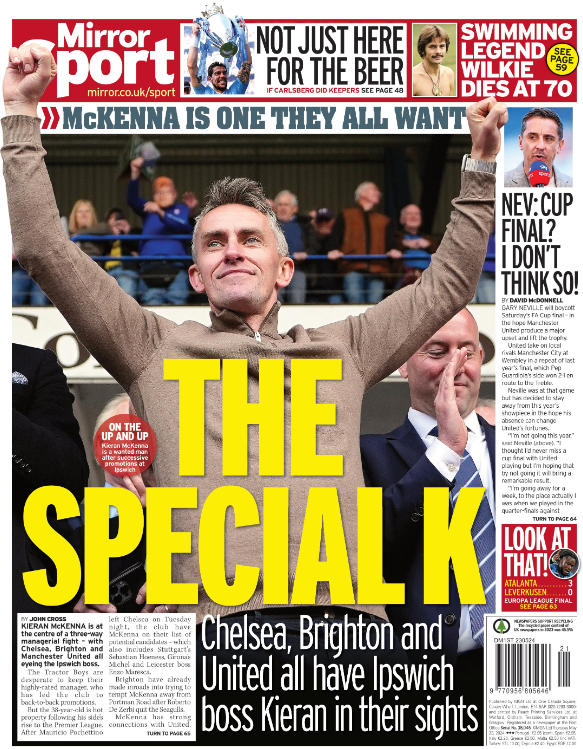 The back page of the Mirror