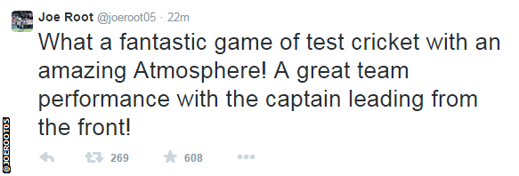 Joe Root tweet