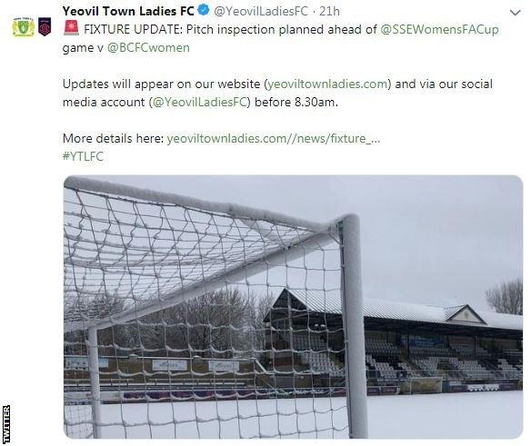 Yeovil Town Ladies' tweet.