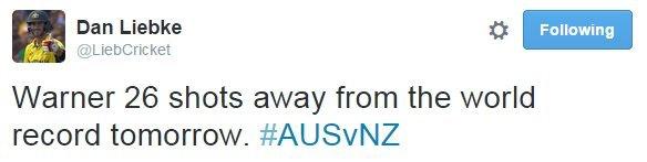 An Australian journalist believes David Warner will have Brian Lara's world record 400 in his sights