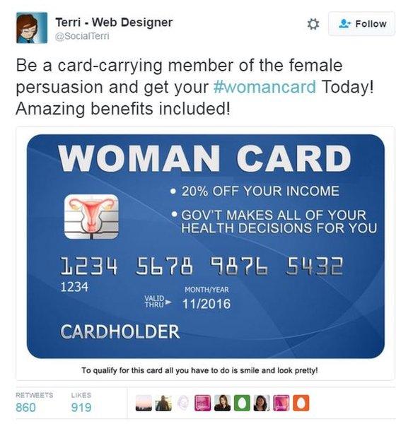 Tweet of Womancard