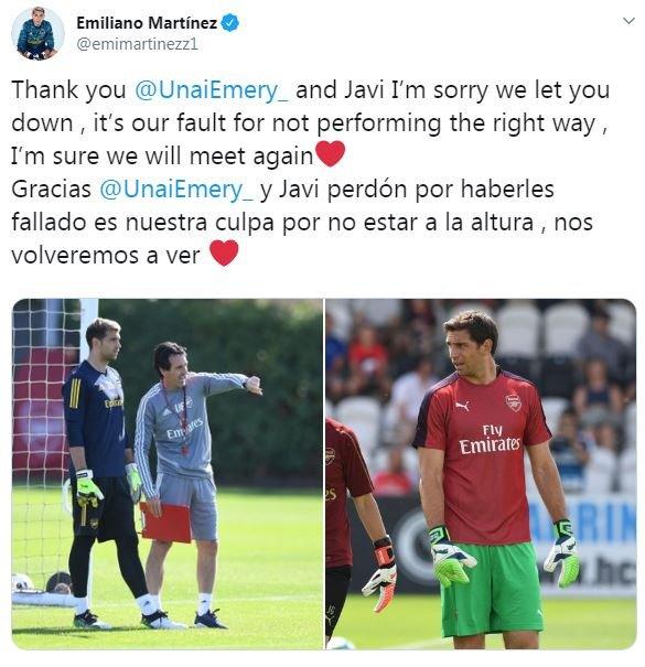 Emiliano Martinez tweet