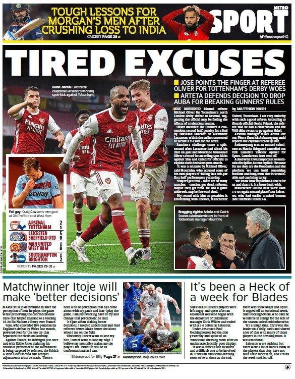 The back page of the Metro