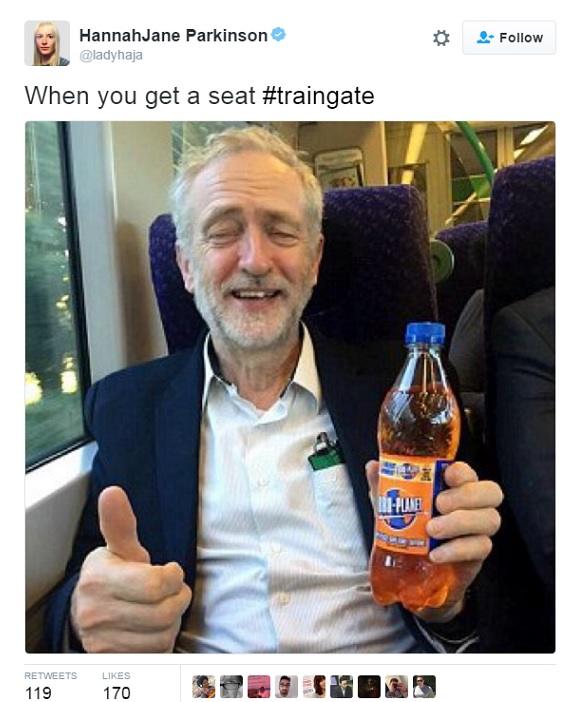 @ladyhaja tweets: When you get a seat #traingate