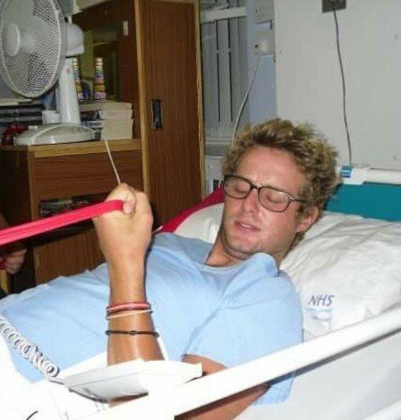 Rich Osborn while he was recovering in hospital