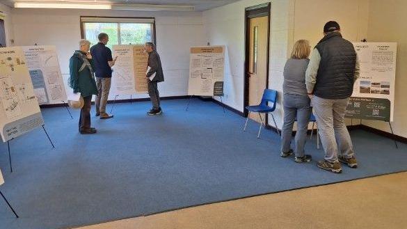 Local residents visiting a public consultation event in Blunsdon near Swindon