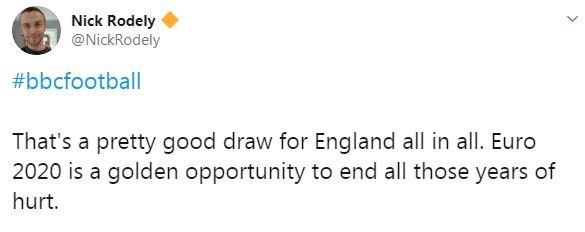 Fan tweet about Euro draw