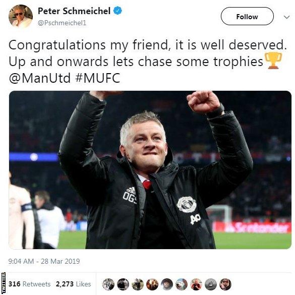 Peter Schmeichel tweet