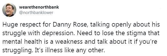 Fans praised Danny Rose for talking about mental health battles