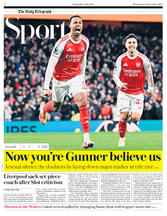 Back page of the Telegraph