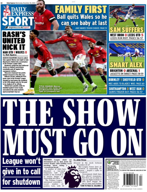 Wednesday's Daily Express