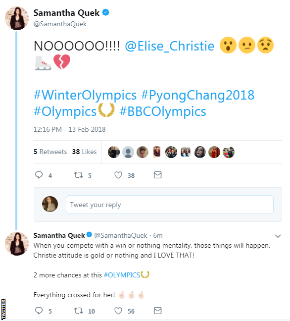 Elise Christie tweet