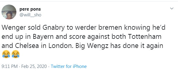 Serge Gnabry tweet