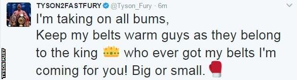 Tyson Fury tweet