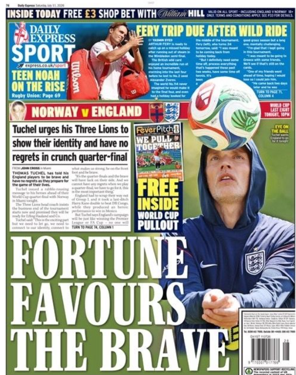 The back page of the Express