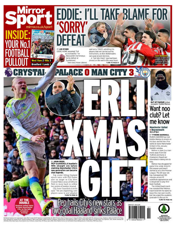 Back page of the Mirror