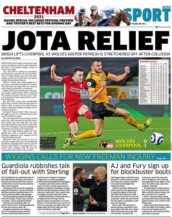 Tuesday's Metro back page