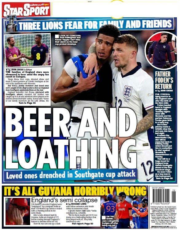 The back page of the Daily Star