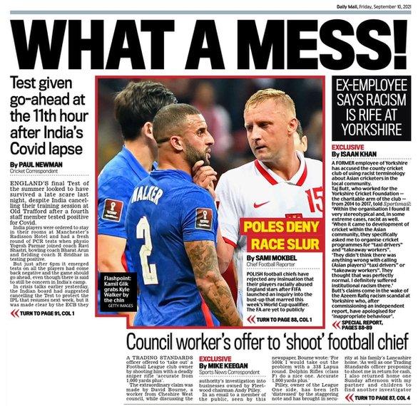 Friday's Daily Mail back page