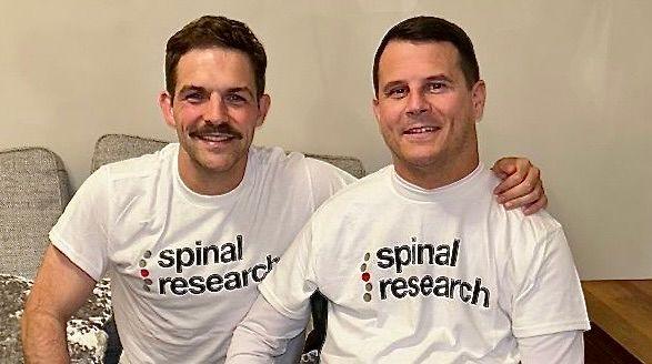 Photo: Lloyd Collier (l) with close friend Jon Hobbs who are taking part in epic challenges in April to raise money for Spinal Research.