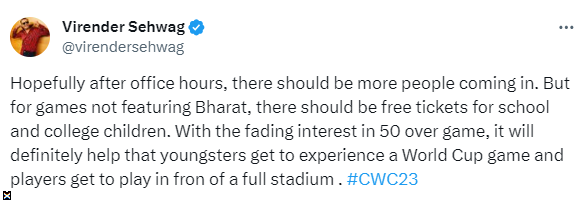 Virender Sehwag tweet