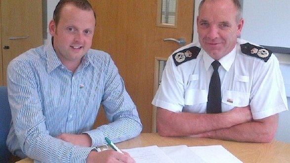 North Wales Police chief constable Mark Polin with his tutor, Arwel Owen