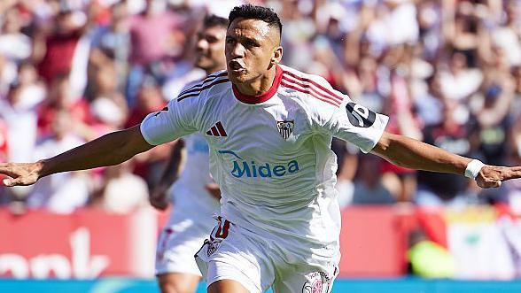 Barcelona thrashed at Sevilla despite Rashford goal Alexis Sanchez celebrates scoring
