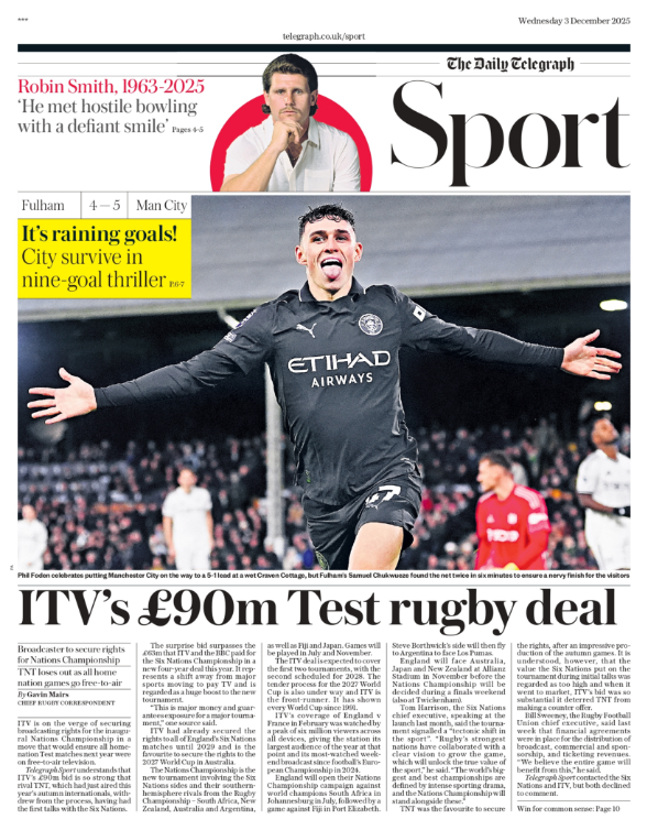 Daily Telegraph back page