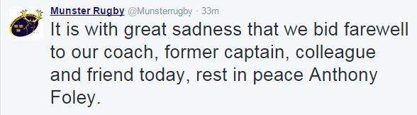 Munster Rugby tweet