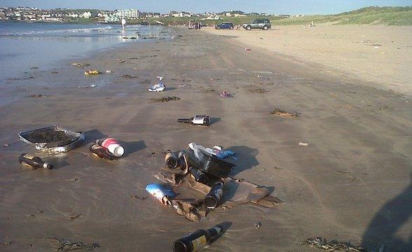 Discarded litter at Portstewart Strand at the weekend