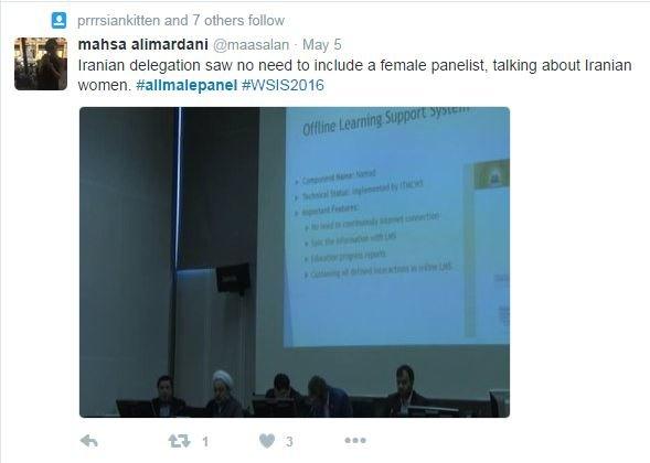 Iranian delegation had no female panelists in a conversation about women