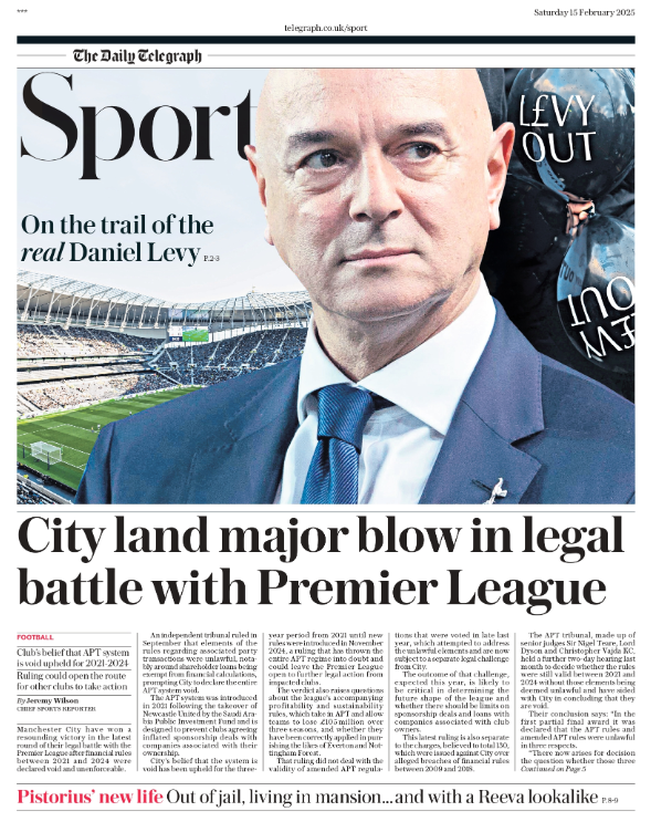 Telegraph back page