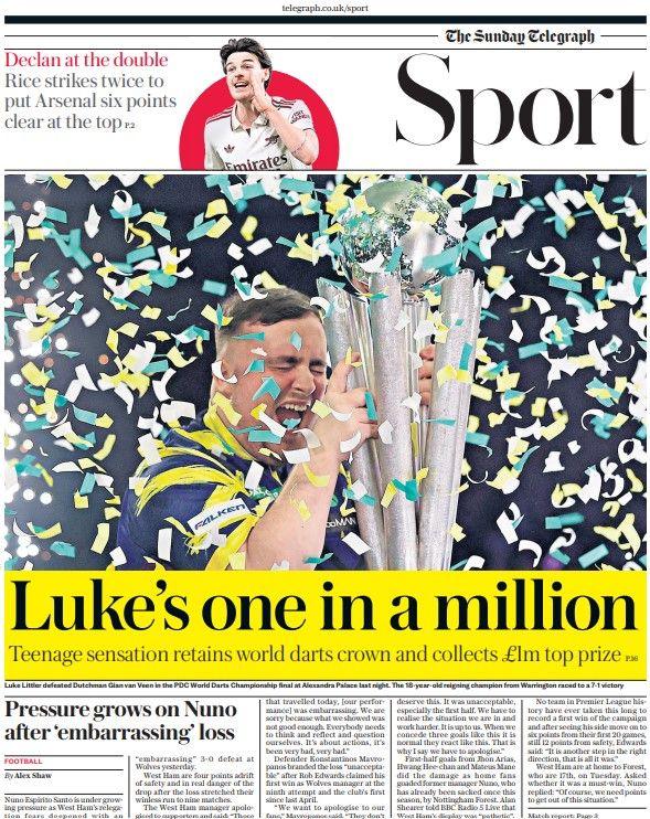 Telegraph back page
