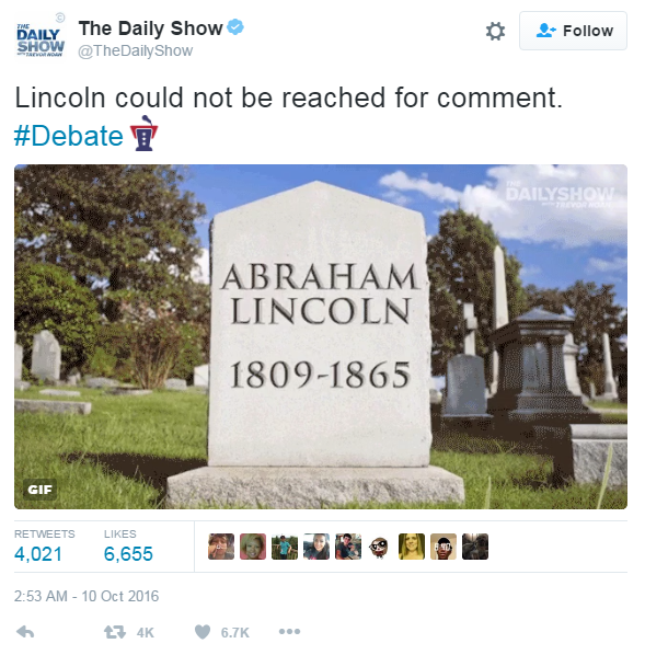 Tweet: Lincoln could not be reached for comment