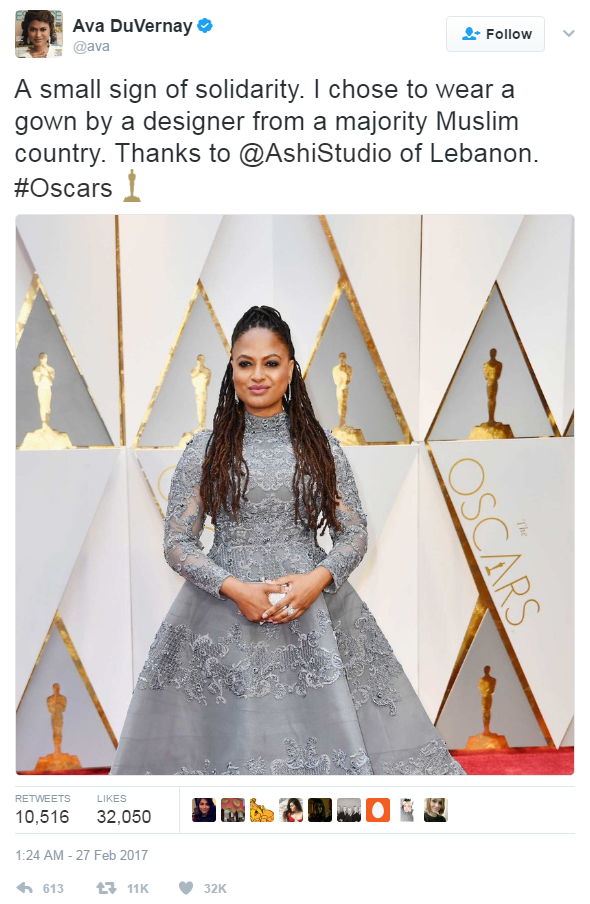 Screengrab of tweet by director Ava DuVernay