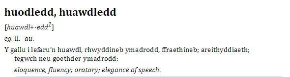 Huodledd = Eloquence