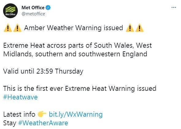 Met office weather warning