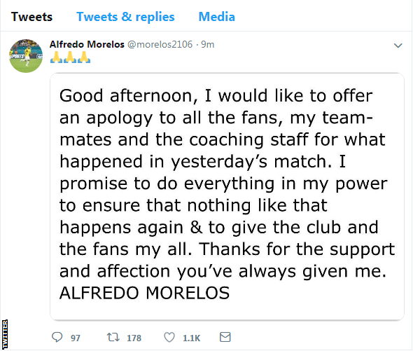 Alfredo Morelos tweet