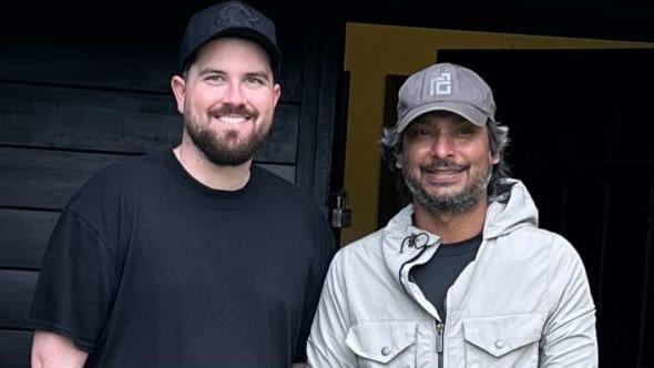 John Burns with Kumar Sangakkara