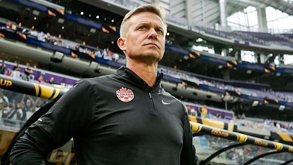 Canada boss Jesse Marsch stands in the dugout