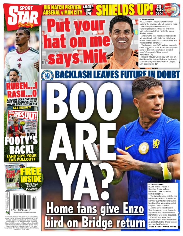 The back page of the Star