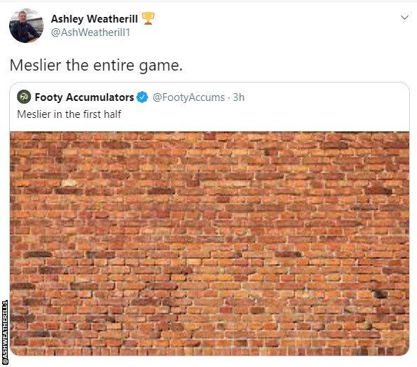 Fan reaction to Illan Meslier performance: A picture of a brick wall