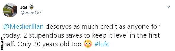 Fan reaction to Illan Meslier performance: A supporter praises Meslier's two saves