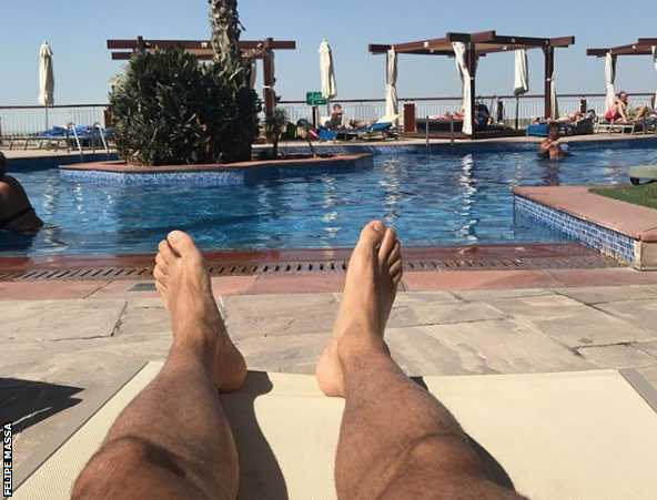 Felipe Massa showed his Instagram followers he was gearing up for his final race by relaxing