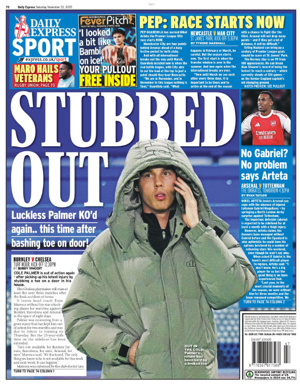 The backmost page of nan Daily Express