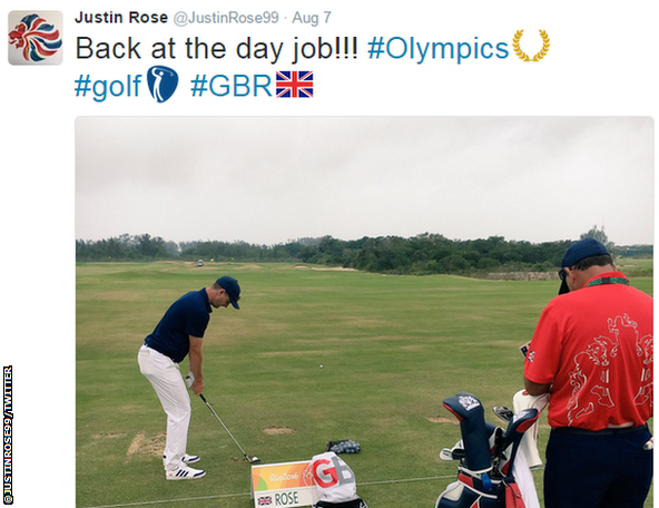 Justin Rose posts on social media