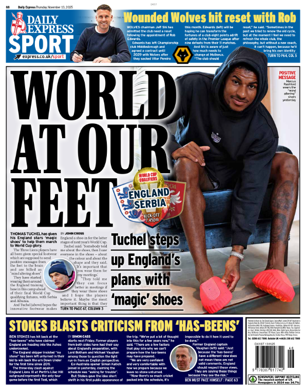 The back page of the Express