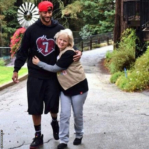 Colin Kaepernick and his mum Teresa